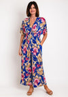 Serafina Collection One Size Floral Print Cropped Jumpsuit, Blue