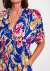 Serafina Collection One Size Floral Print Cropped Jumpsuit, Blue