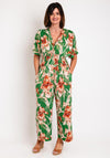 Serafina Collection One Size Floral Print Cropped Jumpsuit, Green