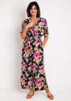 Serafina Collection One Size Floral Print Cropped Jumpsuit, Navy