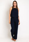 Serafina Collection Open Back Wide Leg Jumpsuit, Navy