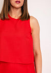 Serafina Collection Open Back Wide Leg Jumpsuit, Red
