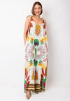 Serafina Collection Tropical Tie Shoulder Jumpsuit, Cream