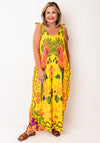 Serafina Collection Tropical Tie Shoulder Jumpsuit, Yellow