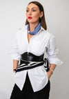 Serafina Collection Magnetic Pearl Neck Scarf, Light Powder Blue