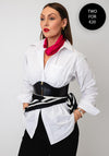 Serafina Collection Magnetic Pearl Neck Scarf, Fuschia Pink