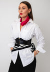 Serafina Collection Magnetic Pearl Neck Scarf, Fuschia Pink