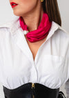 Serafina Collection Magnetic Pearl Neck Scarf, Fuschia Pink