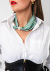 Serafina Collection Magnetic Pearl Neck Scarf, Green