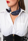 Serafina Collection Magnetic Pearl Neck Scarf, Grey
