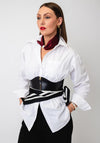 Serafina Collection Magnetic Pearl Neck Scarf, Wine