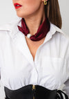 Serafina Collection Magnetic Pearl Neck Scarf, Wine