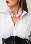 Serafina Collection Magnetic Pearl Neck Scarf, Light Pink
