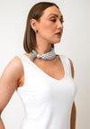 Serafina Collection Polka Dot with Bead Detail Scarf, Black and White