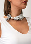 Serafina Collection Polka Dot with Bead Detail Scarf, Black and White