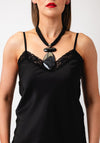 Serafina Collection Shimmer Resin Pendant Necklace, Black
