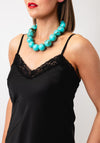 Serafina Collection Marble Effect Chunky Necklace, Blue