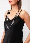 Serafina Collection Acrylic Assorted Disc Necklace, Black Multi