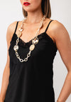 Serafina Collection Acrylic Assorted Disc Necklace, Gold Multi
