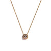 9 Carat Gold Square CZ Halo Pendant Necklace, Gold
