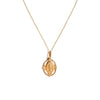 9 Carat Gold CZ Oval Holy Mary Pendant Necklace, Gold