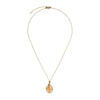 9 Carat Gold CZ Oval Holy Mary Pendant Necklace, Gold