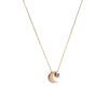 9 Carat Gold 2 Tone Half Moon and Star Charm Necklace, Gold and Silver