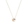 9 Carat Gold 2 Tone Half Moon and Star Charm Necklace, Gold and Silver