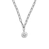 M Collection Clover Charm Link Necklace, Silver