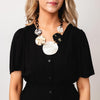 Serafina Collection Large Disc Chain Necklace, Black & Gold