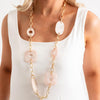 Serafina Collection Iridescent Resin Long Chain Necklace, Nude