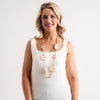 Serafina Collection Iridescent Resin Long Chain Necklace, Nude
