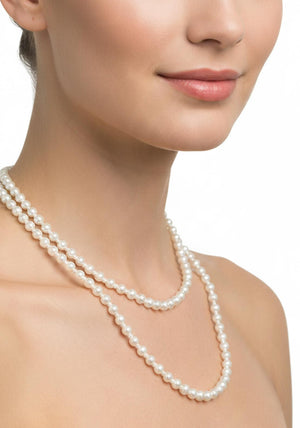 Serafina Faux Pearl Layered Necklace, White