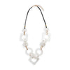 Serafina Collection Chunky with Links Statement Necklace, White
