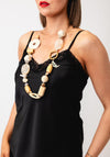 Serafina Collection Wooden Detail Long Necklace, Cream