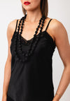 Serafina Collection Textile Beaded Necklace, Black
