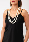 Serafina Collection Textile Beaded Necklace, Cream