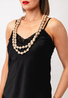 Serafina Collection Textile Beaded Necklace, Tan