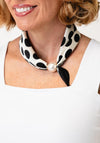 Serafina Polka Dot Satin Pearl Magnetic Neck Scarf, White