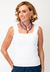 Serafina Satin Pearl Magnetic Neck Scarf, Pink