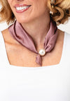 Serafina Satin Pearl Magnetic Neck Scarf, Pink