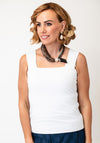 Serafina Check Satin Pearl Magnetic Neck Scarf, Brown