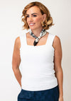 Serafina Floral Bee Print Magnetic Neck Scarf, Black & White