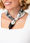 Serafina Floral Bee Print Magnetic Neck Scarf, Black & White