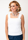 Serafina Floral Satin Pearl Magnetic Neck Scarf, Beige