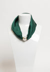 Serafina Collection Magnetic Pearl Neck Scarf, Bottle Green