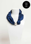 Serafina Collection Magnetic Pearl Neck Scarf, Navy