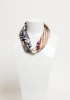 Serafina Collection Abstract Print Neck Scarf, Navy Multi