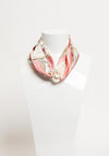 Serafina Collection Magnetic Pearl Nautical Print Neck Scarf, Pink