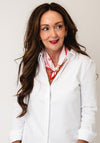 Serafina Satin Graphic Pearl Magnetic Neck Scarf, Pink & White